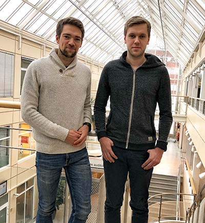 Martin Jullum og Audun Sektnan startet begge i sommerjobber i Norsk Regnesentral.