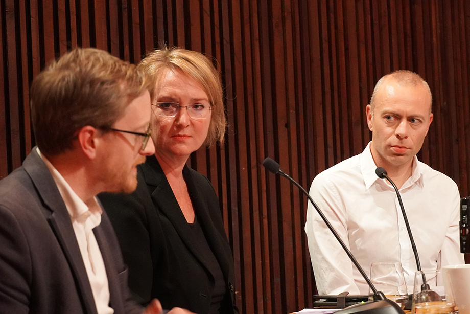 Debattpanelet med Goodwin, Eva Jarbekk og Anders Løland.