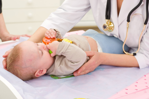 Medical examination of baby